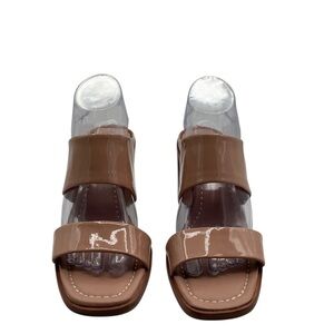 Sofft Glossy Brown Open-Toe Sandals size 9